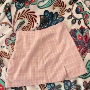 Art class, plaid pink skirt!